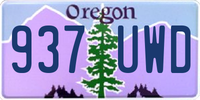 OR license plate 937UWD