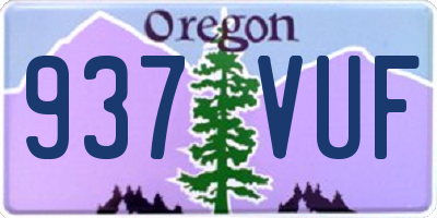 OR license plate 937VUF