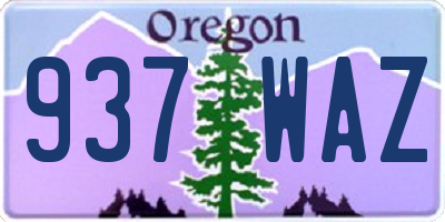 OR license plate 937WAZ