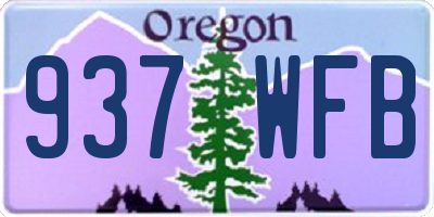 OR license plate 937WFB