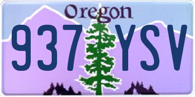 OR license plate 937YSV