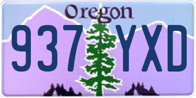 OR license plate 937YXD