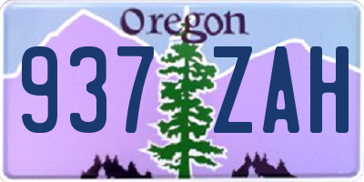 OR license plate 937ZAH