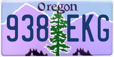OR license plate 938EKG