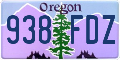 OR license plate 938FDZ