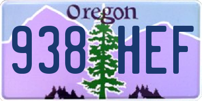 OR license plate 938HEF
