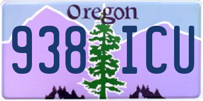 OR license plate 938ICU