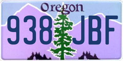 OR license plate 938JBF