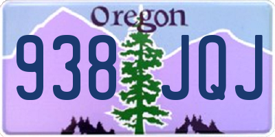 OR license plate 938JQJ