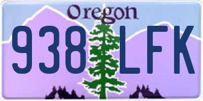 OR license plate 938LFK