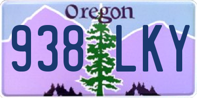 OR license plate 938LKY