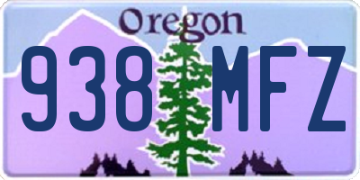 OR license plate 938MFZ