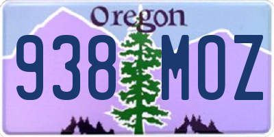 OR license plate 938MOZ
