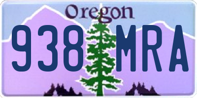 OR license plate 938MRA