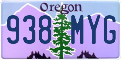 OR license plate 938MYG