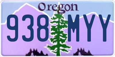 OR license plate 938MYY