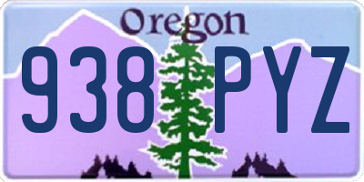 OR license plate 938PYZ