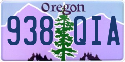 OR license plate 938QIA