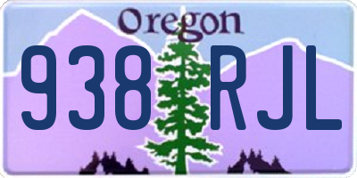 OR license plate 938RJL