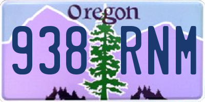 OR license plate 938RNM