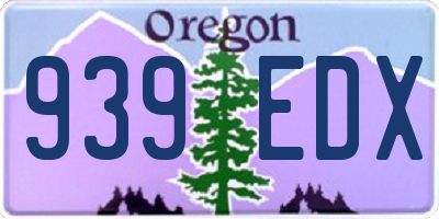 OR license plate 939EDX