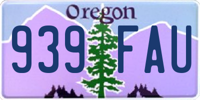 OR license plate 939FAU