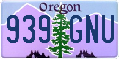 OR license plate 939GNU