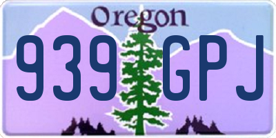 OR license plate 939GPJ