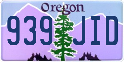 OR license plate 939JID