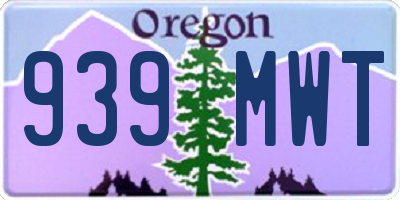 OR license plate 939MWT