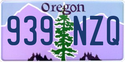 OR license plate 939NZQ