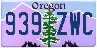 OR license plate 939ZWC