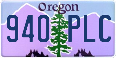 OR license plate 940PLC