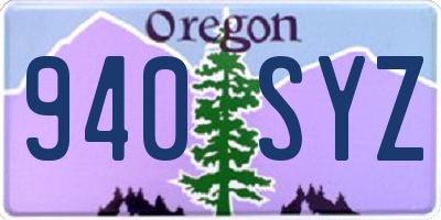 OR license plate 940SYZ