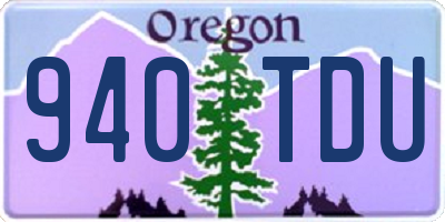 OR license plate 940TDU