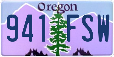 OR license plate 941FSW