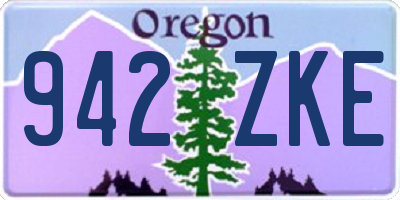 OR license plate 942ZKE