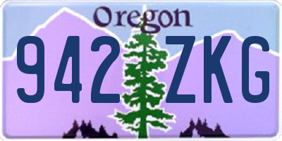 OR license plate 942ZKG