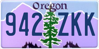 OR license plate 942ZKK