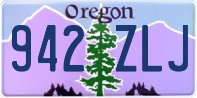 OR license plate 942ZLJ