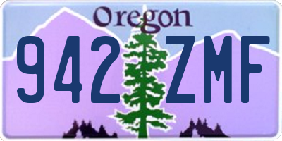 OR license plate 942ZMF