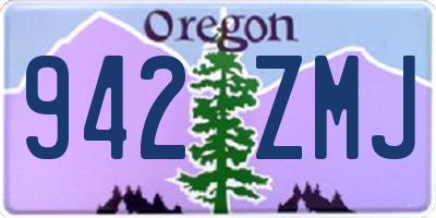 OR license plate 942ZMJ