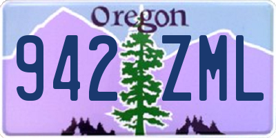 OR license plate 942ZML