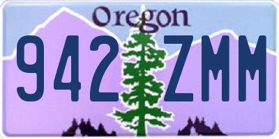 OR license plate 942ZMM