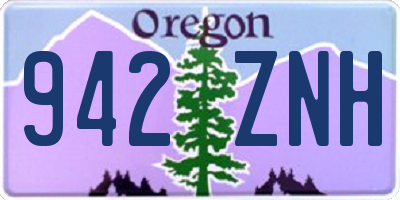 OR license plate 942ZNH