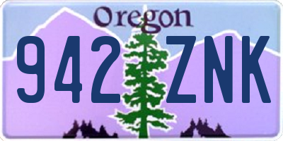 OR license plate 942ZNK