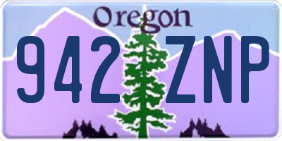 OR license plate 942ZNP