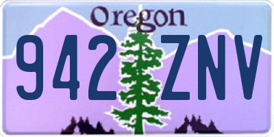 OR license plate 942ZNV