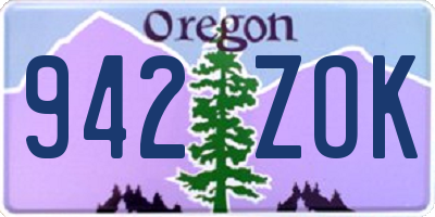 OR license plate 942ZOK