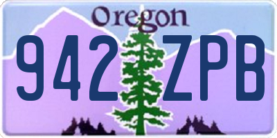 OR license plate 942ZPB